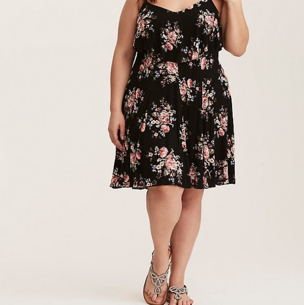 Torrid Black Floral Dress